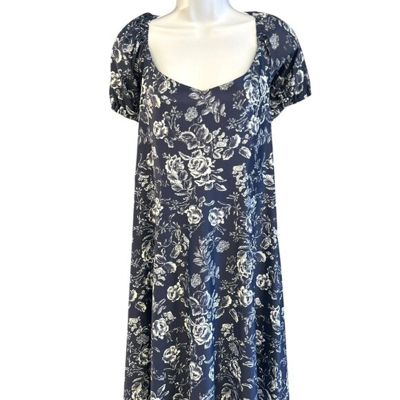 Smith and Quinn Navy White Floral Elizabeth Maxi Dress X-Large Romantic Wedding - Picture 2 of 6